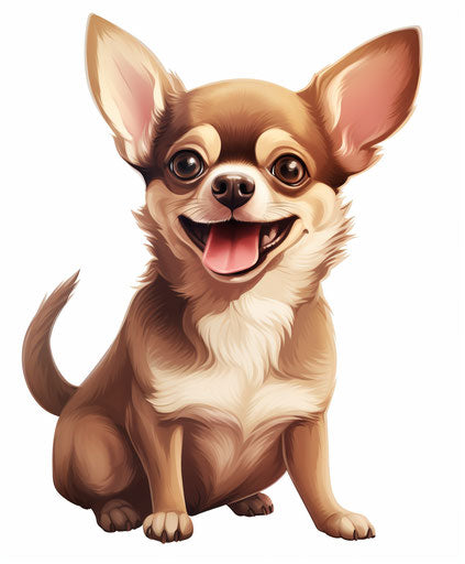 Chihuhua dog drawing, light maroon and light brown style, animated expressions, all animated gifs