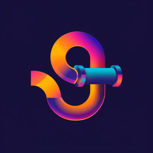 Modern plumbing logo with gradient background and vibrant colors