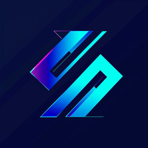 Corporate logo for YouTuber with clean lines and blue gradient background