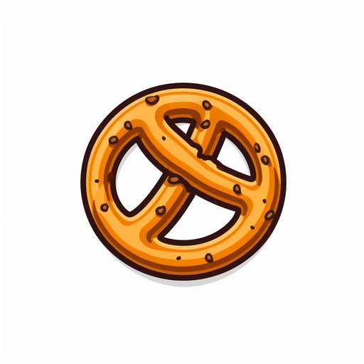 Pretzel clipart in Minimalist style, on white background