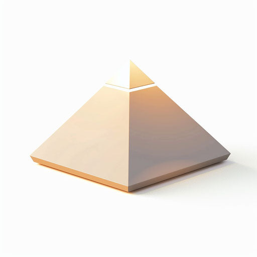 Pyramid clipart in photo realistic style with flat white background