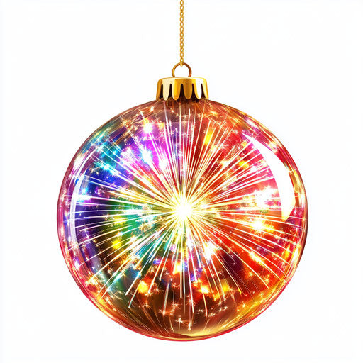 Realistic clipart of a New Year's Eve ball drop