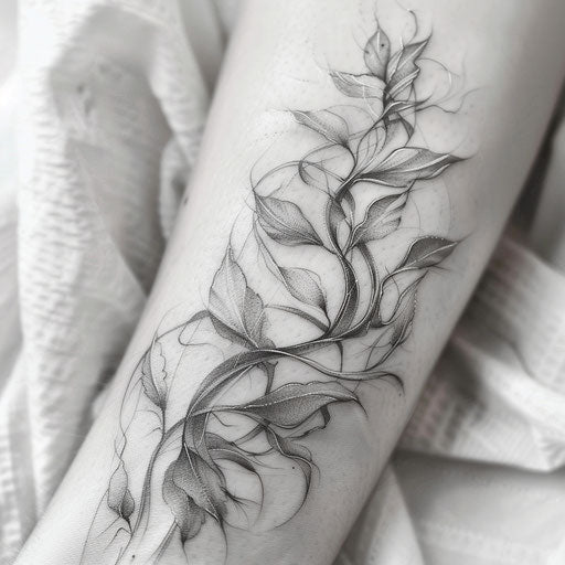 Wind-swept curse mark tattoo symbolizing change and impermanence