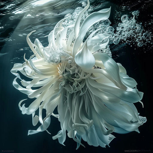Sea anemone gracefully flowing in ocean currents