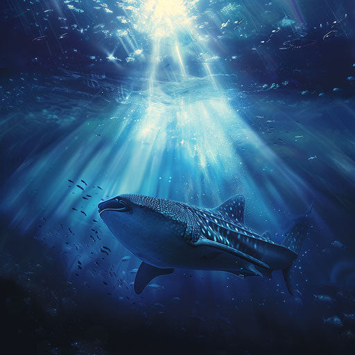 Whale shark gracefully gliding under the ocean's surface