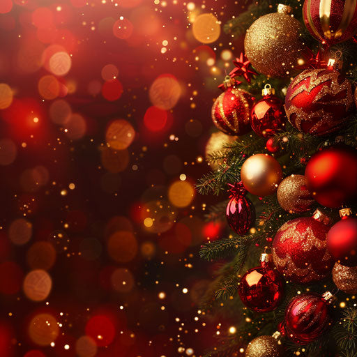 Christmas background with realistic clipart, random backdrop and vibrant tones