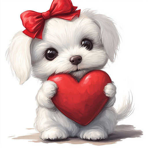 Valentine's Day puppy, high-resolution vector drawing
