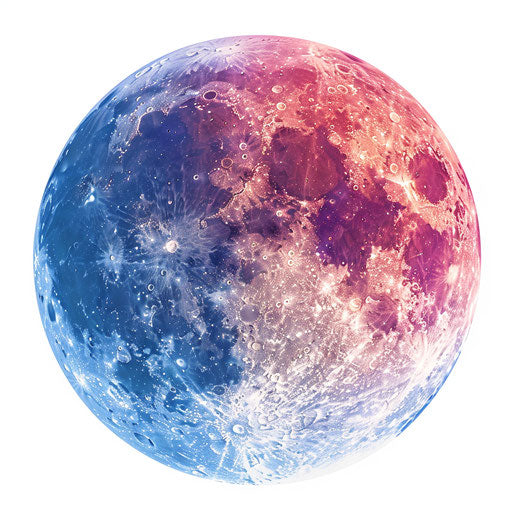 Full moon clipart in a photo realistic style on flat white background