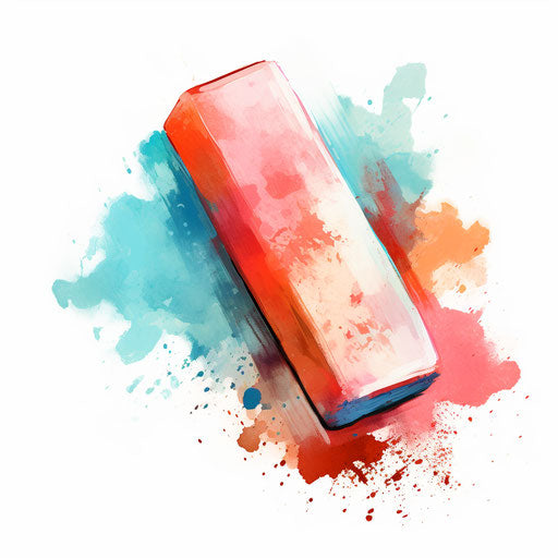 Eraser clipart in the style of Impressionistic Art