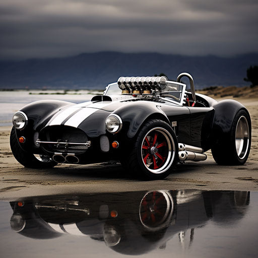 Sports car with fat tires