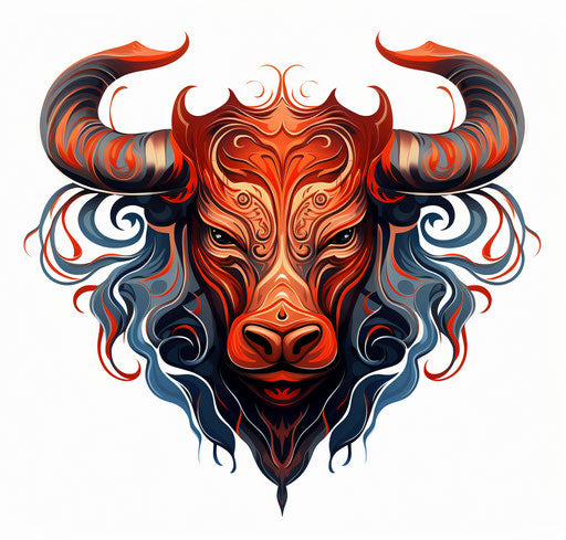 Zodiac tattoo design, a bull drawing on white