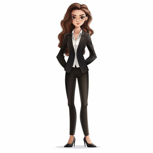 Businesswoman clipart in a photo realistic style