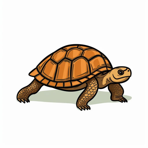 Turtle clip art in Minimalist style on white background