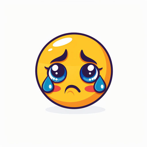 Sad emoji with tears and frowning face