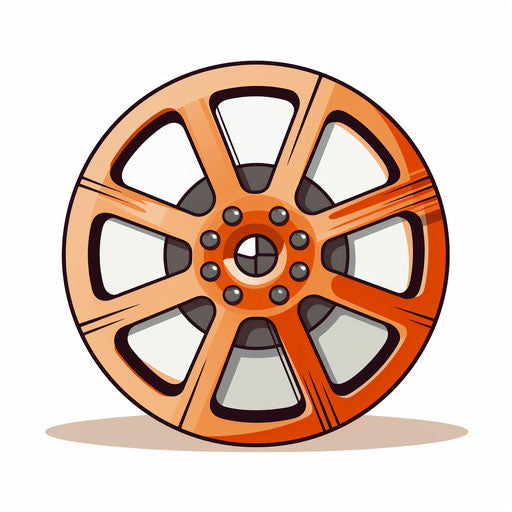 Minimalist style movie reel on white background