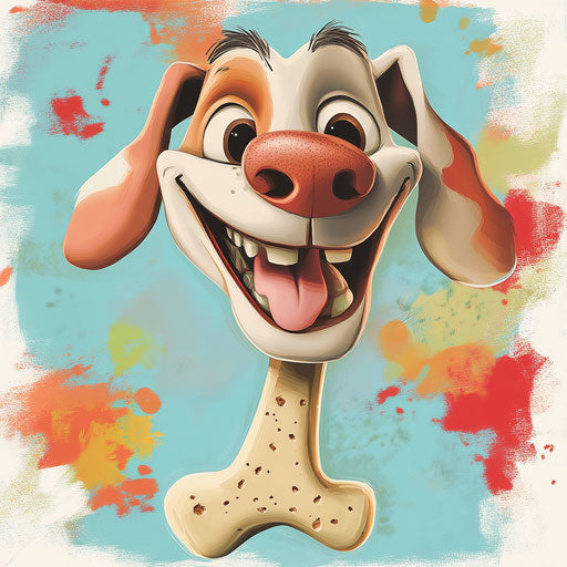 Humorous caricature of a dog bone clipart with human characteristics