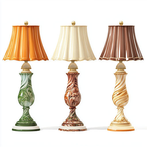Realistic clipart of decorative table lamps
