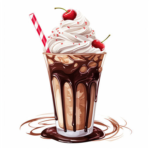 Milkshake clipart in the style of Chiaroscuro Art