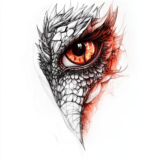 Flat tattoo sketch eye on arm in fantasy theme