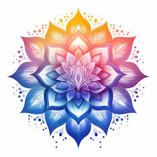 Meditative circular lotus motif