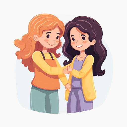 Friends in Minimalist style, on white background