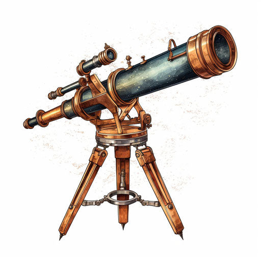 Telescope illustration in the style of oil painting