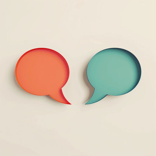 Realistic conversation clipart on flat white background