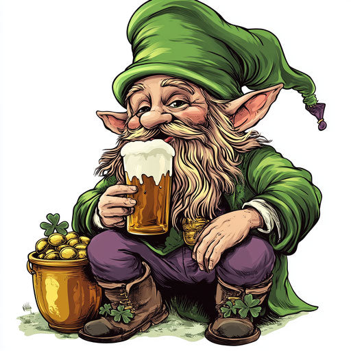 Dwarf drinking beer on St. Patrick's Day