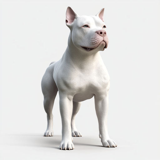 3D pitbull on flat white background, isolated clipart