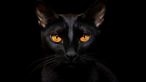 Cat on black background, trad goth style, creative commons