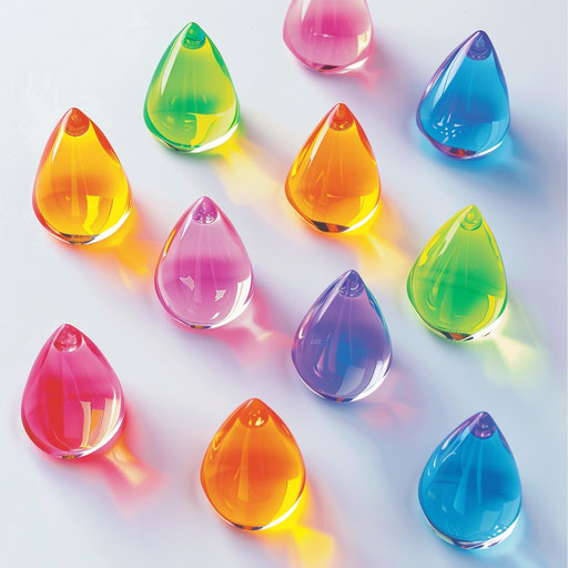 Realistic raindrop clipart on white background