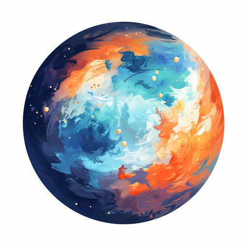 Cartoon moon in the style of Impressionistic Art