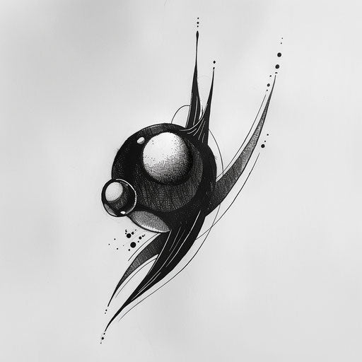 Minimalist black pearl tattoo sketch