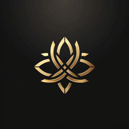 Luxury cool logo with gold accents on black background