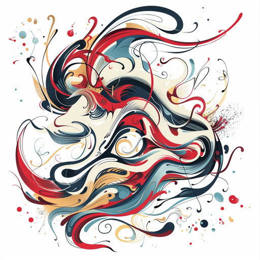 Mythical Siren song illustrated as an abstract Greek tattoo design