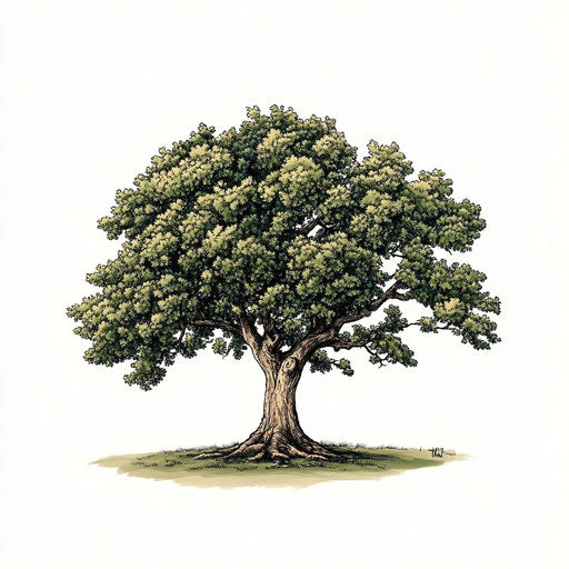 Father tattoo sketch with oak tree symbolizing stability and strength