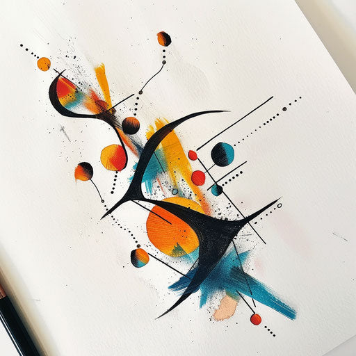 Abstract tattoo sketch of the Virgo constellation