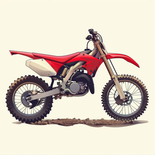 Dirt bike clipart in photo-realistic style on white background