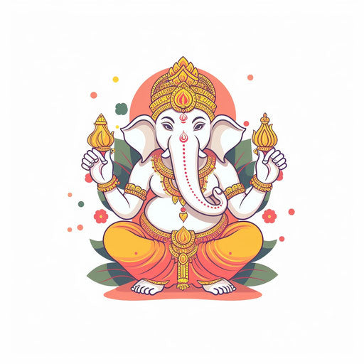 Minimalist Ganpati clipart on white background