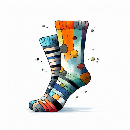 Socks artwork in the Chiaroscuro Art style, on a white backdrop