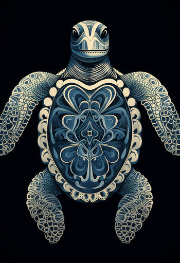 Tribal animal ocean academia style, navy blue gray