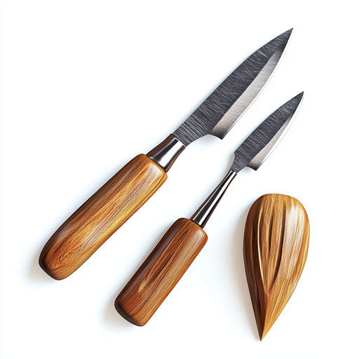 Realistic carving tools, high resolution, isolated