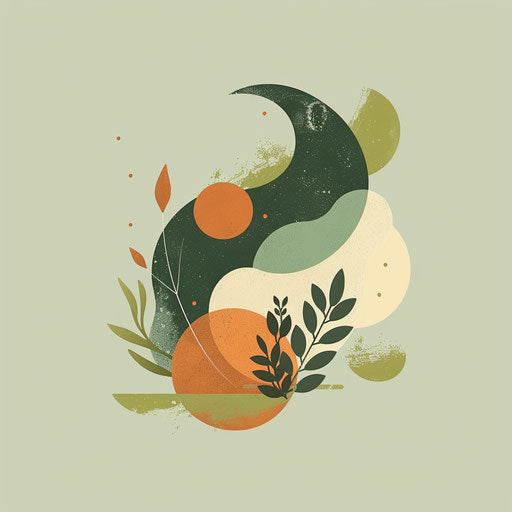 Nature-inspired logo for YouTuber with organic shapes and earthy tones, on a light green background