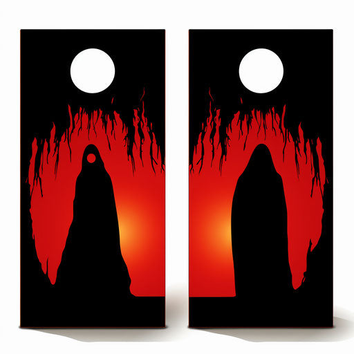 Cornhole illustration in the style of Chiaroscuro Art