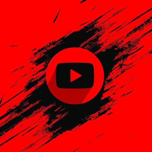 Bold logo for YouTuber with strong typography on bright red background