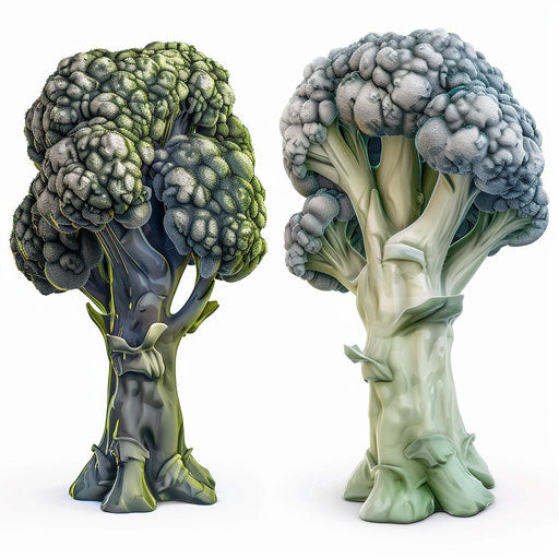 Realistic broccoli clipart on white background