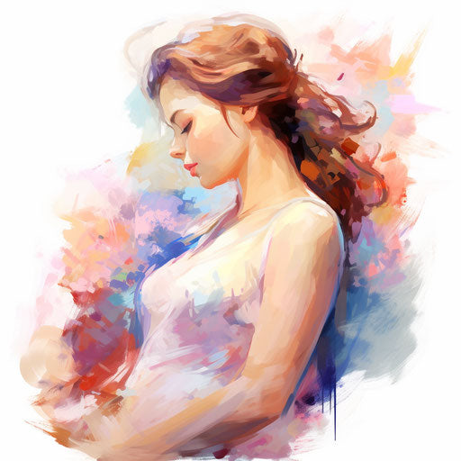 Pregnant clipart in the style of Impressionistic Art