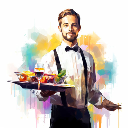 Server clipart in Impressionistic Art style