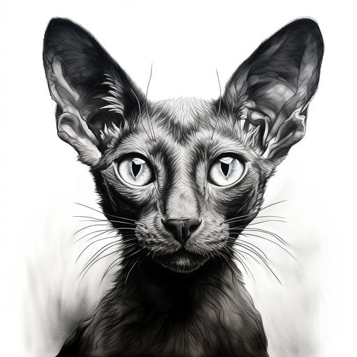 Drawing of oriental shorthair cat