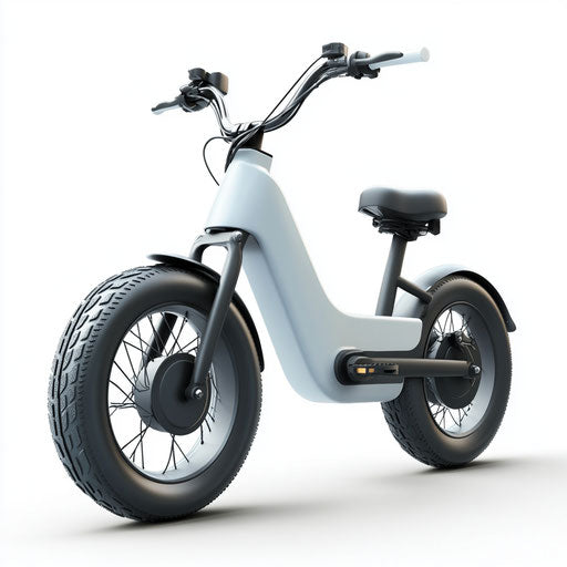 3D Electric Bike on white background, realistic style